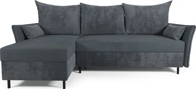 Produktbild von DOMO-HOME Ecksofa mit Schlaffunktion GREM – Weiche Polsterung 224x103cm | Universelle Farbgestaltung | Bequemes Sitz- und Schlaferlebnis | Hochwertige Materialien | Farbe grau B | Links