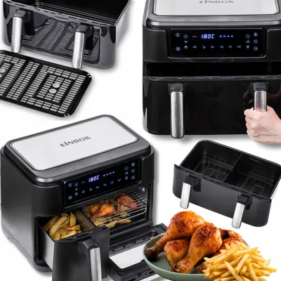 Produktbild von Luftfriteuse 2400W 12L Xxl, 4In1, 2 Körbe 8 Programme