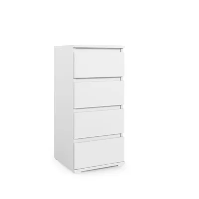 Produktbild von Schmale Kommode 30 cm "Modulo", Sideboard, Weiß, 4 Schubladen, Matt