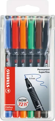 Produktbild von Folienstift - STABILO OHPen universal - permanent superfein - 6er Pack - mit 6 verschiedenen Farben