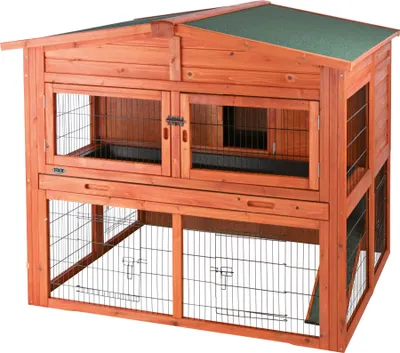 Immagine prodotto di Recinto per piccoli animali XL con area di sgambamento 135 × 115 × 112 cm, marrone