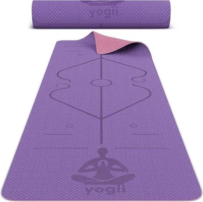 Obrázok produktu pre Podložka na pilates z TPE, protišmyková, ekologická, 183 x 61 cm, fialová