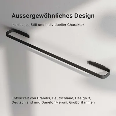 Produktbild von AM.PM Func Handtuchhalter Handtuchhalter Badezimmer Gästehandtuchhalter Badetuchstange Wandmontage Bad Küche Edelstahl, Schwarz