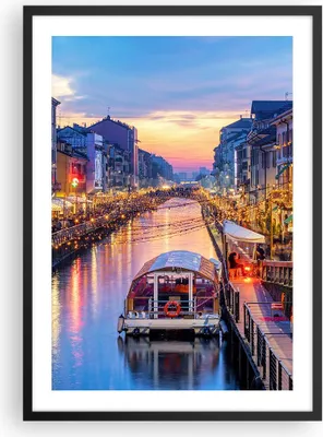 Produktbild von Gerahmtes Poster - Schwarzer Rahmen - Kanal Grande Abend - 50x70 cm - Wand Bild - Wanddeko - Wandbilder - Kunstposter - Wandposter - Bilderrahmen - Bilder - Kunstdruck - Wandbild - P2BPA50x70-4331
