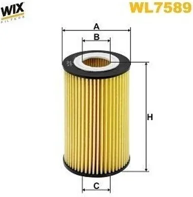 Produktbild von Ölfilter WIX FILTERS WL7589 Filtereinsatz für AUDI A4 Avant (8K5, B8) A6 Avant (4G5, 4GD, C7) A5 Sportback (8TA) A4 Limousine (8K2, B8) A6 Limousine