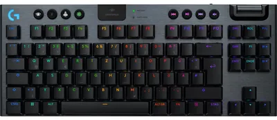 Productafbeelding van Logitech G915 X LIGHTSPEED, bedraad en draadloos, USB + RF Wireless + Bluetooth, mechanische schakelaar, QWERTZ, LED, zwart