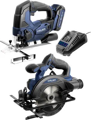 Zdjęcie produktu dla Zestaw CELMA Professional Pilarka tarczowa DBRc-Li 18OBS + Wyrzynarka DPPe-Li 18OBS + 2xAku2Ah + 1xŁad