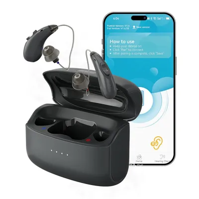 Image de Retekess TE105 : appareil auditif RIC avec Bluetooth et support d'application, étanche IP68, autonomie de 84 heures, 5 modes, pour personnes âgées souffrant de pertes auditives modérées à sévères