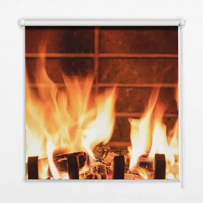 Produktbild von Seitenzug-Rollo Fensterrollo Jalousie - Thermo-Rollo Verdunkelungsrollo - 120x240 cm - Kamin