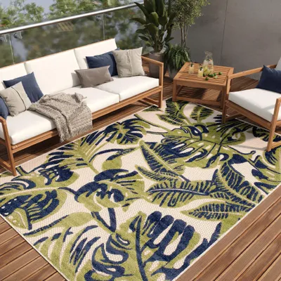 Image de Tapis Tapiso PATIO Outdoor – Tapis pour balcons et terrasses, résistant aux intempéries et facile d'entretien, 160 x 220 cm
