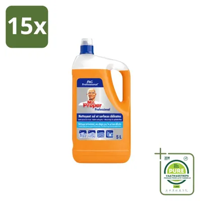 Produktbild von 15 x Mr. Proper Professional Delicate Allesreiniger - 5 Liter - Großpackung - 15 Stücke