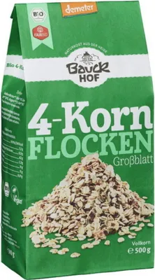 Produktbild von Bauckhof 4-Korn Flocken ohne Weizen Demeter -- 500g