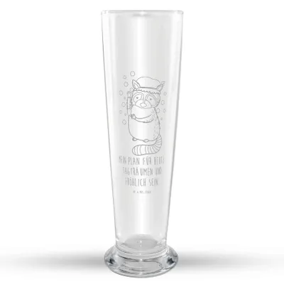 Produktbild von Mr. & Mrs. Panda Bierglas Waschbär - Transparent - Geschenk, Seifenblasen, Tiermotive, Tagträumen, Waschen, Mr Mrs Weizenglas, Fröhlich, Bier Glas, Weißbierglas, Plan
