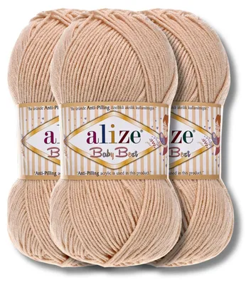 Produktbild von Alize 3x 100g Baby Best Wolle, Antipilling, Uni, Häkeln, Stricken (382)