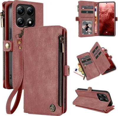 Produktbild von Handy Hülle für Xiaomi 14T Geldbeutel Geldbörse RFID Schutz Klapphülle Cover Schutzhülle Wallet Farbe: Rosa
