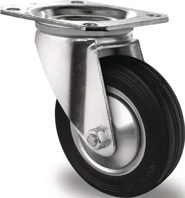 Immagine prodotto di Ruota girevole Ø 160 mm Portata 135 kg Piastra in gomma piena L135xL110 mm