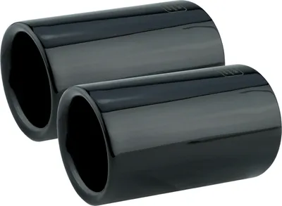Produktbild von 2 Endrohrblenden Schwarz für BMW 1er F20 F21 2er F22 F23 3er F30 F31 F34 4er F32 F33 F36 Edelstahl Schwarzchrom Auspuffblenden Auspuff Endrohr Blenden Chrom 65mm OEM 18307610637 - 18307610638 - 18307610639