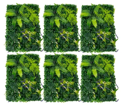 Productafbeelding van Kunstplantenpanelen, met realistische bladeren, UV-bestendig, 6 stuks