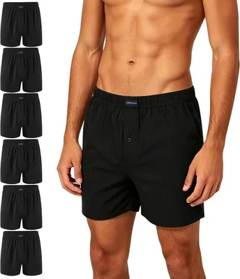Obrázek produktu pro Pánské boxerky z bavlny, černé barvy, balení 6 kusů