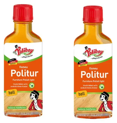 Produktbild von Poliboy Fixneu Möbel Politur Hell 2er Set - 200ml, Inhalt jeweils 100ml, Reinigung & Pflege