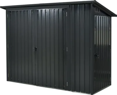 Produktbild von Multifunktionsschrank, Fahrradgarage 3 in 1 Metall inkl. Gerätehaken 243 x 112 x 176 cm anthrazit