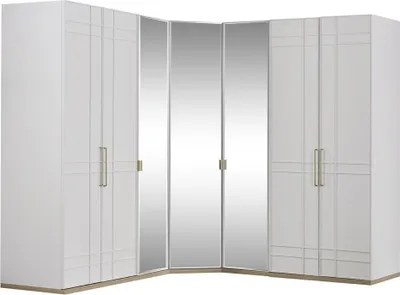 Immagine prodotto di Armadio ad angolo Armadi in legno bianco Specchio 7 ante Grande