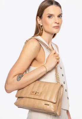 Image de Sac à bandoulière Wittchen pour femme en , deux compartiments, petit format, beige,