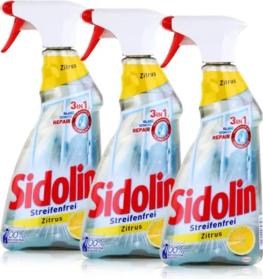 Produktbild von Sidolin Streifenfrei Zitrus 500ml - Glasreiniger, Fensterreiniger (3er Pack)
