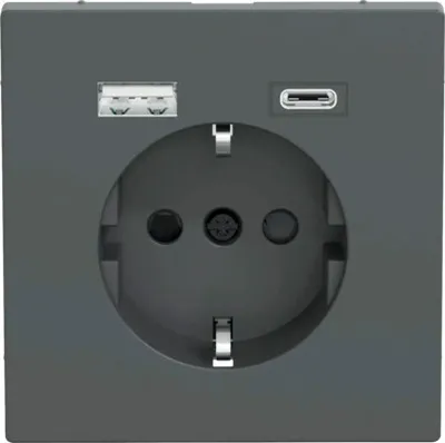 Obrázok produktu pre Merten MEG2367-6034 Zásuvka s nabíjačkou USB typu A + C D-Life antracitová