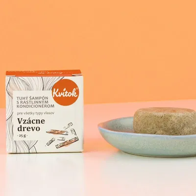 Obrázek produktu pro Kvitok Tuhý šampon s kondicionérem Vzácné dřevo 25 g