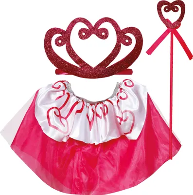 Produktbild von Prinzessin Märchenkarneval Tiara Kostüm Set Zepter Krone Rock Rosa Rot Spielzeug Kinder Fasching, Farbe: Pink