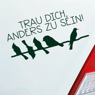 Produktbild von Auto Aufkleber Trau dich, anders zu sein! Vögel Bird Tier 19,5x10 cm Dunkelgrün Sticker Heckscheibenaufkleber