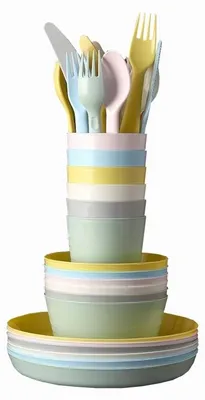 Produktbild von IKEA Kinderservice Geschirrset 36-teilig bunt Kunststoff