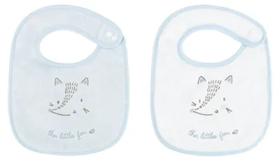 Produktbild von Kikkaboo Set Von 2 Rizo Little Fox Lätzchen Weiß  Weiß One Size
