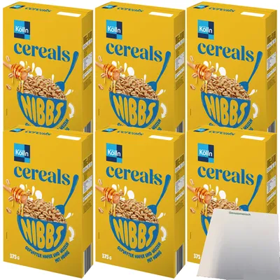Produktbild von Kölln Cereals Nibbs Honig 6er Pack (6x375g Packung) + usy Block