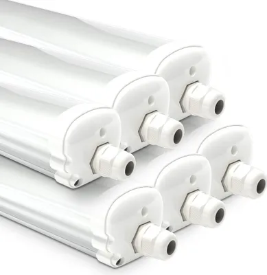 Image de HOFTRONIC - Lot de 6 réglettes LED Tri-Proof 36W 120 cm IP65 6500K Blanc
