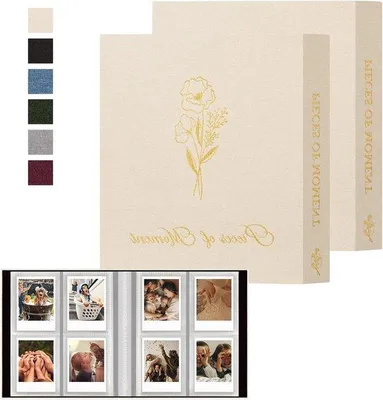 Produktbild von Mini-Album für Instant-Fotoapparate - 208 Stück - Beige - 2er-Pack - Für Polaroid und Instant-Drucker - Kompakt