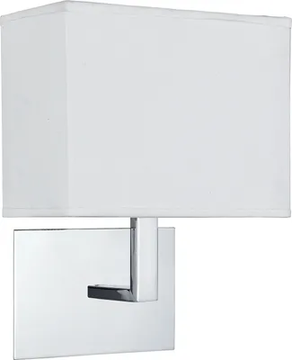 Immagine prodotto di Applique, cromo, paralume in tessuto bianco, WALL