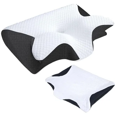 Produktbild von Nackenkissen für Nacken und Schultern, Konturkissen aus Memory-Schaum,ergonomisches Nackenstützkissen für Seiten-, Rücken- und Bauchschläfer mit Bezug