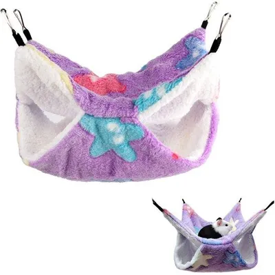 Productafbeelding van Dailygoods- Hangmat voor Huisdieren - Dubbellaags - 34 x 34 cm - Eenvoudig te Installeren - Schattig Meubelstuk - Fleece Materiaal - Dierenhangmat