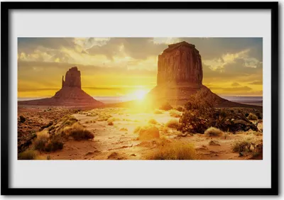 Produktbild von Bild 100x70 MDF-Rahmen Wandkunst Desert Sun Landschaft