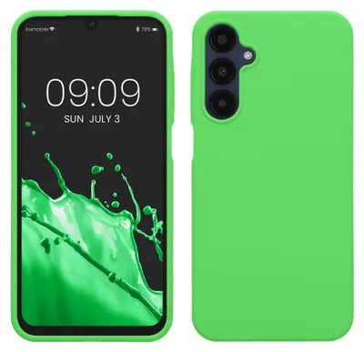 Produktbild von kwmobile Handyhülle für Samsung Galaxy A25 Hülle - Case Silikon - Kabelloses Laden - Schutzhülle Cover in Limettengrün