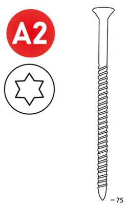 Image de 2 000 Vis Inox Torx (Tx) 16° (Scrail) - 28/32x75 mm - D-Work