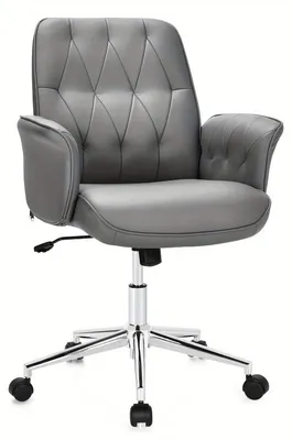 Immagine prodotto di Sedia da ufficio - Sedia girevole - Sedia da gaming - Sedia regolabile in altezza - Rivestimento in ecopelle, colore grigio