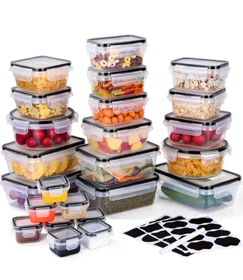Produktbild von 24-teiliges Vorratsdosen-Set mit Deckeln, Meal-Prep-Boxen, stapelbar & auslaufsicher, BPA-frei, mikrowellen-/spülmaschinen-/gefriergeeignet, inkl. Eti
