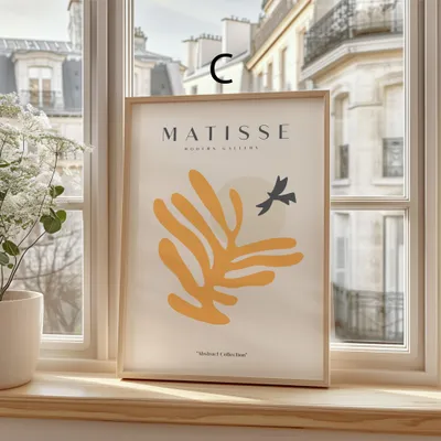 Produktbild von Matisse Poster · Geschenkidee · Abstrakte Formen Matisse Scherenschnitt Kubistische Porträts · Dekoprint ohne Rahmen · Motiv C · 15 × 20 cm