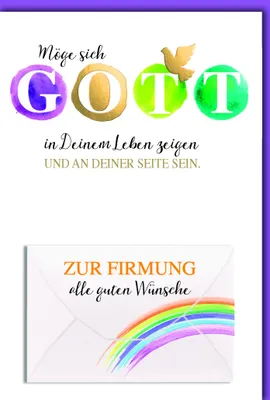 Produktbild von Firmung – Geldkarte - Karte mit Umschlag - Regenbogen