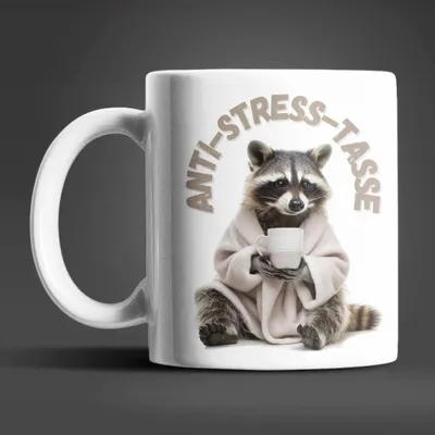 Produktbild von Waschbär Anti Stress Keramik Kaffeetasse Teetasse Tasse Geschenke