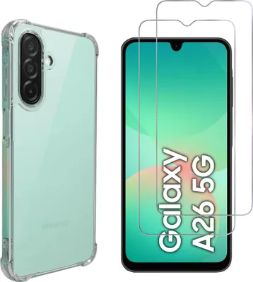 Image de Housse antichoc pour Samsung Galaxy A26 5G et 2 protections d'écran en verre trempé Phonillico®