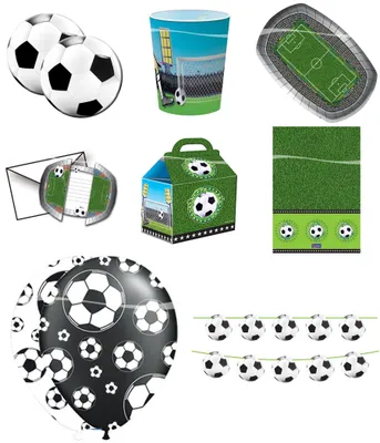 Fußball-Party-Set – 8 Teller, Becher, Servietten & mehr